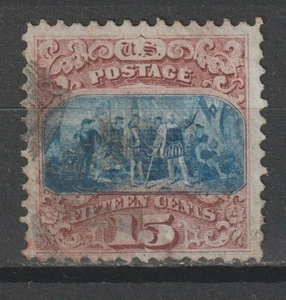US # 118 F-VF used, series 1869 , light cancel left bottom red cancel cv= $1035 - Picture 1 of 2