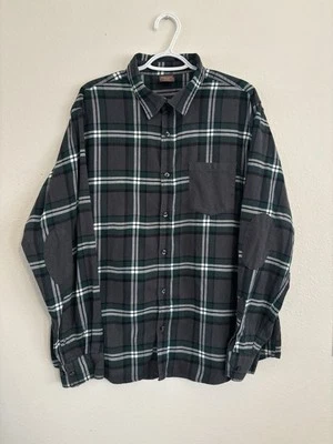 Camisa abotonada de franela verde gris blanca XL Great Northwest para hombre Foto 1 de 4