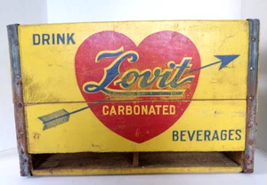Caja de soda de madera vintage Lovit - Duluth Minnesota MN - Imagen 1 de 7