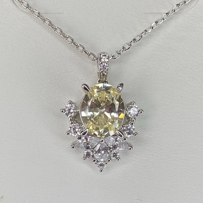 Ожерелье для вечеринки с бомбой - 3029 - имитация желтого фианита - родиевое покрытие - ретро - Изображение 1 из 4