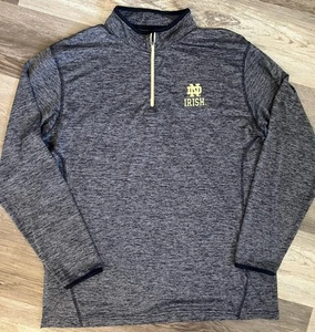 Colosseum brand Notre Dame Men’s XL Loose Gray Long Sleeve 1/4 Zip Shirt - Picture 1 of 5