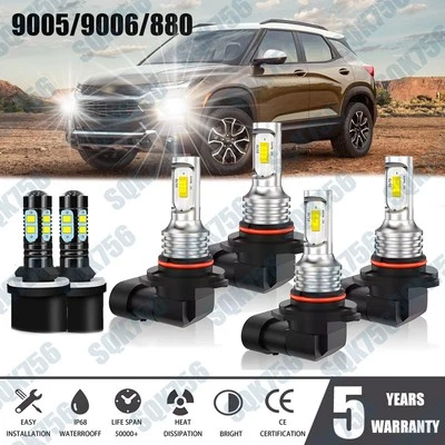 Kit de 6 bombillas LED 6000K + luz antiniebla para Chevrolet Trailblazer 2002-2005 Foto 1 de 4