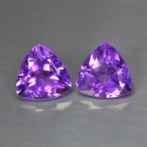 Taglio trilione 5,95 ct (2 pezzi)_ Ametista viola naturale superiore_ Brasile - Foto 1 di 1