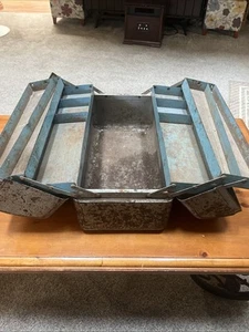 Vintage Union Stahl freitragend Metall Werkzeugkiste Aluminium Griffe 17x8-1/2x10-1/2 - Bild 1 von 9