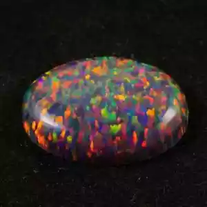 Natural Certified Black Fire Opal Oval Cabochon 10 Ct+ Australian Loose Gemstone - Picture 1 of 4