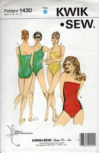 Kwik Sew 1430 trägerloser Badeanzug mit einem Träger, hoch geschnittene Beine Gr. 6-12 ungeschnittenes Muster - Bild 1 von 4