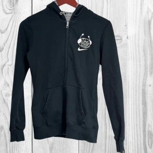 Nike Air Max Boys Hoodie L Black White Alien Logo Full Zip Rare - Picture 1 of 11