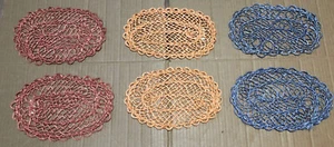 Lote de 6 posavasos ovalados de fibra de ábaca Kemp & Beatley - Filipinas - Imagen 1 de 6