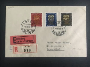 1945 Vaduz Liechtenstein First Day cover to Langenthal FDC # 212-214 Set - Picture 1 of 2