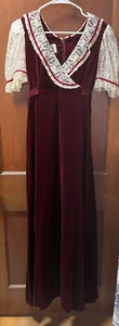 Vintage Trivia Charm Of Hollywood Samt und Spitze Kleid Kostüm Burgund Small - Bild 1 von 9