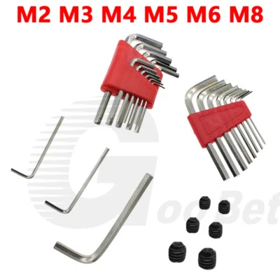 M2 M3 M4 M5 M6 M8 Steel L Hex Key Allen Wrench Grub Screw Hex Socket Set Screws - Image 1 of 4