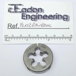 1/2" x 12TPI BSW (British Standard Whitworth) Button Die, HSS. By top brands. - Picture 1 of 35