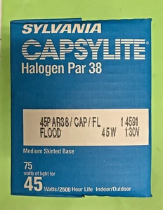 SYLVANIA 45PAR38/CAP/FL 120V 45 WAT PAR38 CAPSYLITE HALOGN LAMP LIGHT BULB 14591 - Picture 1 of 3