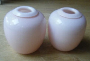 Vintage Folded Edge Hand Blown Glass Vase Larry Laslo For Mikasa Pink, Lot of 2 - Picture 1 of 8
