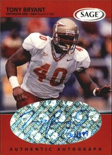 1999 SAGE Autographs Red #A8 Tony Bryant /999 