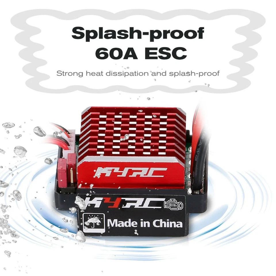 New 60A Brushed Motor ESC Electrical Speed Controller for 1/10 Truck Crawler - Image 1 of 4