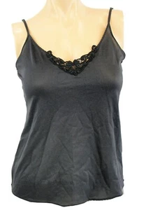 Camisole Cami Black Medallion Lace Adjustable Straps Nylon Spandex Bali XL - Picture 1 of 3