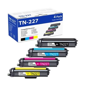 TN227 High Yield Toner Cartridge 4 Pack TN 227 TN-227BK/C/M/Y Replacement for... - Picture 1 of 7