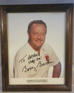 8 X10 Signed Bobby Bowden Framed Photo, Florida State University Football coach - Picture 1 of 3
