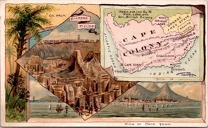 1889 Arbuckle Bros Coffee #85 Cape Colony Town Map Victorian Trade Card - Picture 1 of 2