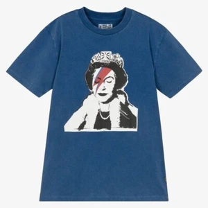 GUESS x Brandalised Junior Boy's Bansky Queen Tee Blue ( 7 ) - Picture 1 of 4