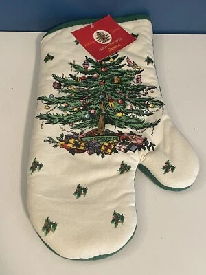 NUEVO Guante para horno Spode ÁRBOL DE NAVIDAD (RECORTE VERDE) tela Foto 1 de 4