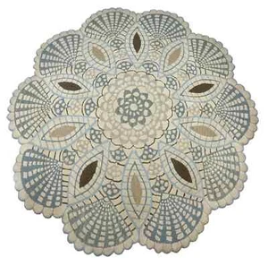 Living Room , Bedroom  Round Flower- 100% Wool- Hand-Tufted- Area Rug For Carpet - Picture 1 of 6