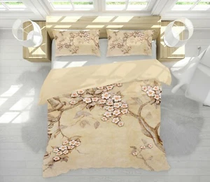 3D Branches Petals NAO11149 Bed Pillowcases Quilt Duvet Cover Set Queen King Fay - Imagen 1 de 6