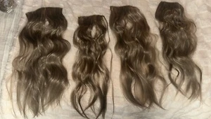 FESHFEN Clip in Hair Extensions 4 PCS Ash Brown Mixed Light Blonde 20in - Picture 1 of 8