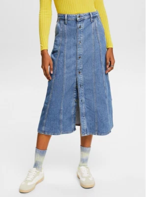 ESPRIT Denim Faded Blue Midi Jean Skirt w/Pockets 27 - Image 1 of 4