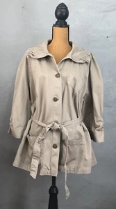Tommy Hilfiger Women's Khaki Jacket Cotton Belted Buttons Size 3X - Picture 1 of 10