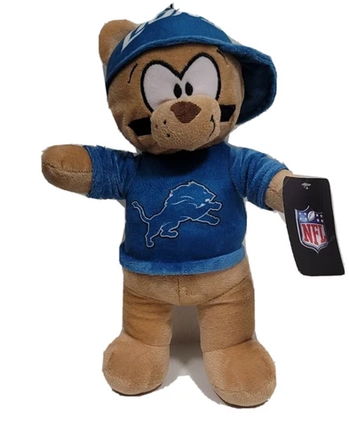 NFL Detroit Lions Football Bear 14" Plush New by Good Stuff Rare with tag Cover