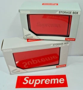 Supreme NY SS18 Red Sigg Almacenamiento Caja de Metal Pequeño y Grande Set 100% Auténtico - Imagen 1 de 4