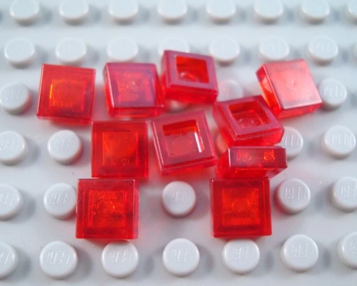 LEGO Lot of 10 Translucent Red 1x1 Tiles - Image 1 of 1