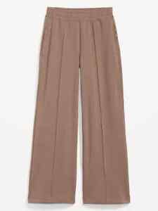 Old Navy High-Waisted Dynamic Fleece Pintucked Wide-Leg Pants for Women, M TALL