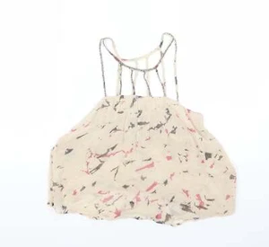 Womens Beige Polyester Blend Cropped Tank Size 8 Halter - Picture 1 of 12