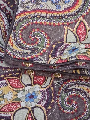 3 Pc ROSE TREE Reversible Brown Paisley King Size Comforter w/2 Pillow Shams  - Image 1 of 4