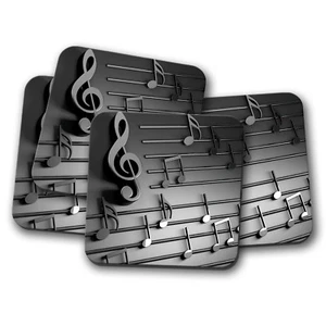 4 Set - Music Theme Coaster - Notes Student Teacher Band Orchestra Gift #14851 - Picture 1 of 1