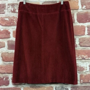 Gonna vintage Jones New York donna 12 rosso scuro bordeaux velluto a coste casual carriera - Foto 1 di 8