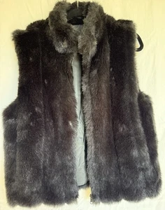 Chaleco Coaco NY Imitación Piel Reversible Negro Felpa Cremallera Invierno Lujo Y2K M - Imagen 1 de 12