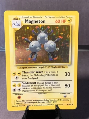 Pokémon TCG Magneton Base Set Unlimited #9/102 Holo Rare NM WOTC VTG - Image 1 of 2