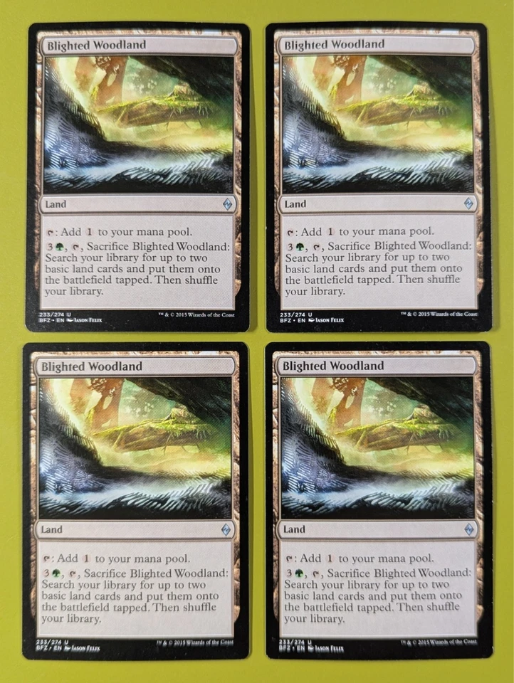 Blighted Woodland x4 Battle for Zendikar 4x Playset Magic the Gathering MTG - Image 1 of 1
