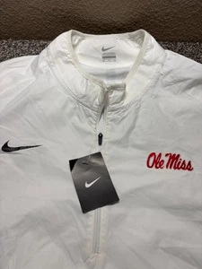 Ole Miss Rebels Nike Jacket Mens 3XL White Ventilated Short Sleeve 657723 NWT - Picture 1 of 16