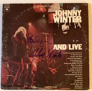 Johnny Winter Rick Derringer signiertes "And Live"-Plattenalbum LP Beckett authentisch - Bild 1 von 2
