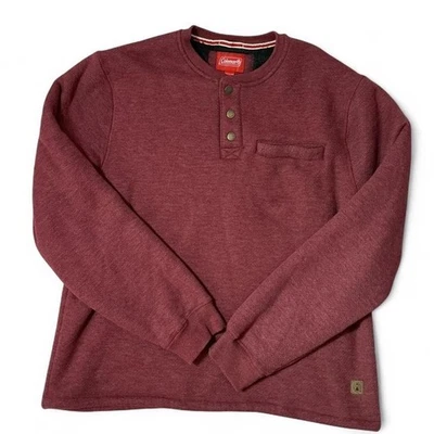 Coleman Mens Henley Long Sleeve Shirt Size Casual Button Front Top - Image 1 of 4