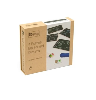 Andreu Toys 16119 4 Puzzles-Blackboard Diorama, Multicoloured, único - Image 1 of 4