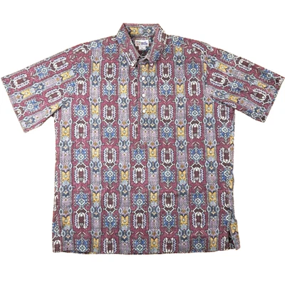 Camisa de Colección Reyn Spooner Para Hombres Grande Hawaiana Estampado Reverso Popover Tribal 3 Foto 1 de 4