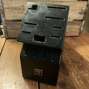 J. A. HENCKELS 12-Slot Hardwood Knife Storage Block BLACK Finish - Picture 1 of 5