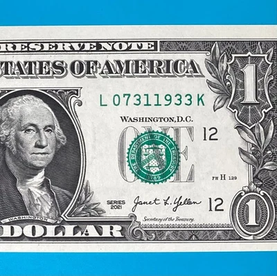 July 31, 1933 (L 07311933 K) BIRTHDAY $1 One Dollar Bill *UNC* - Image 1 of 4