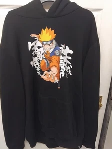 naruto felpa nera con cappuccio marca bershka taglia extra large - Foto 1 di 8